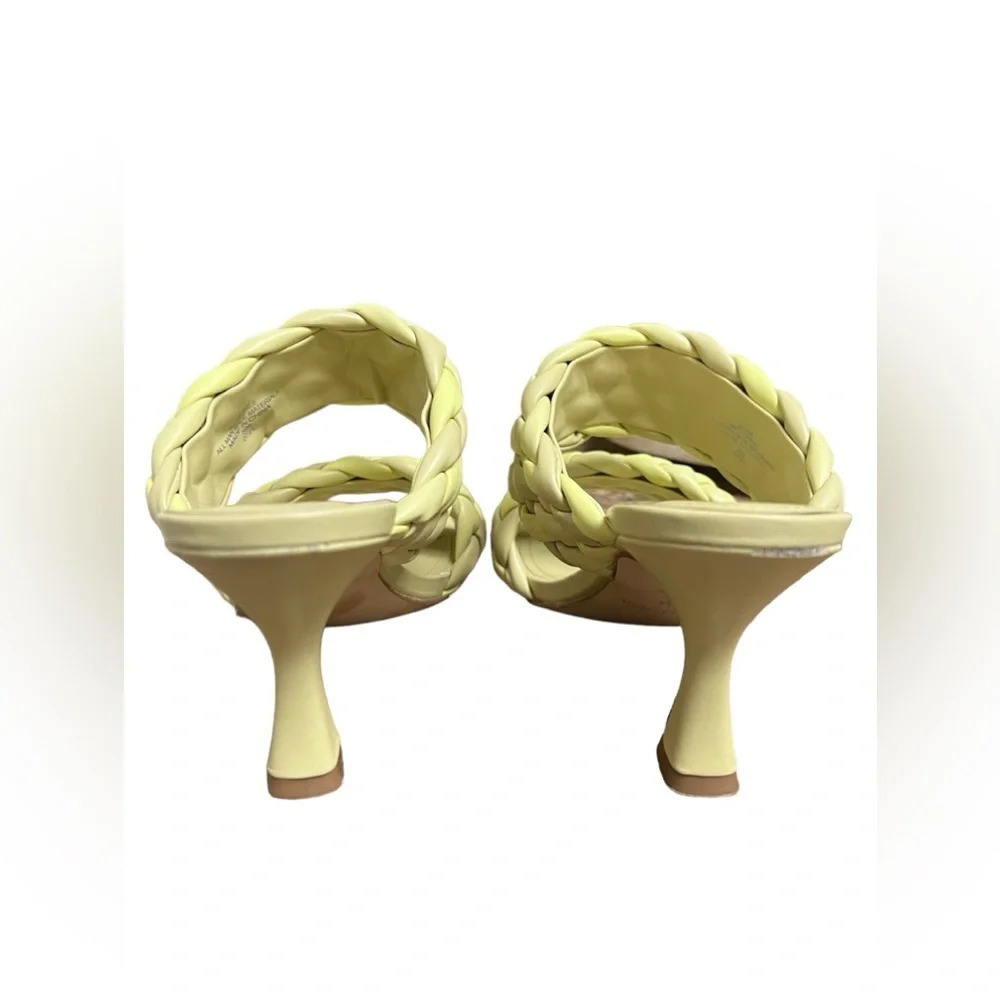 Yellow Braided Square Toe Heels - image 3